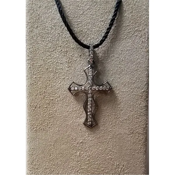 18k Diamond Cross w/Black Rhodium Finish Wallach Jewelry Designs Larchmont, NY