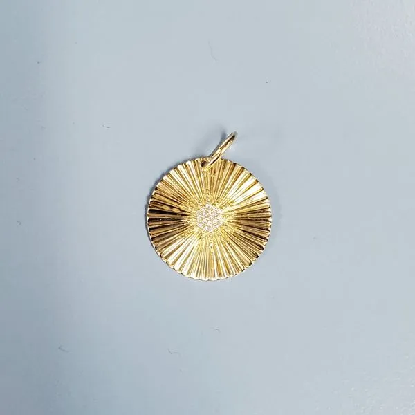 Fluted Sunburst Pendant/Charm w/Diamonds Wallach Jewelry Designs Larchmont, NY