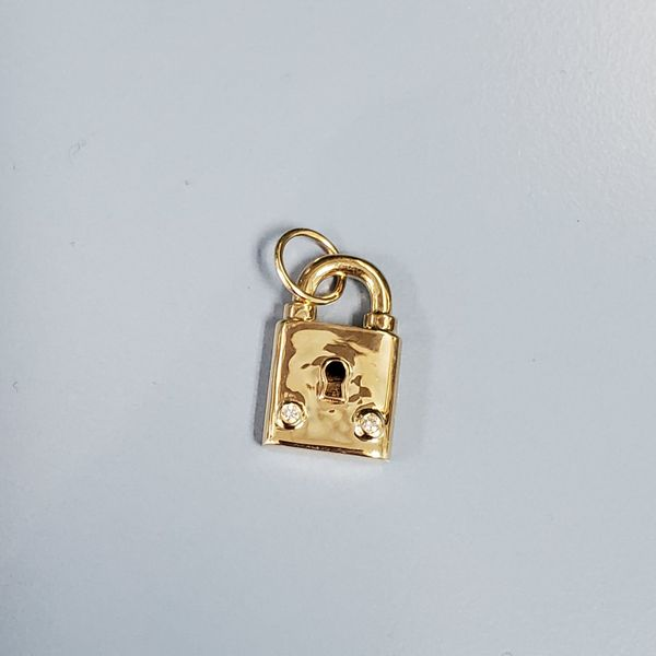 Gold Padlock Pendant/Charm w/Diamonds Wallach Jewelry Designs Larchmont, NY