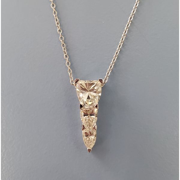Reversible18k White Gold Pendant Necklace w/3 Diamonds Wallach Jewelry Designs Larchmont, NY