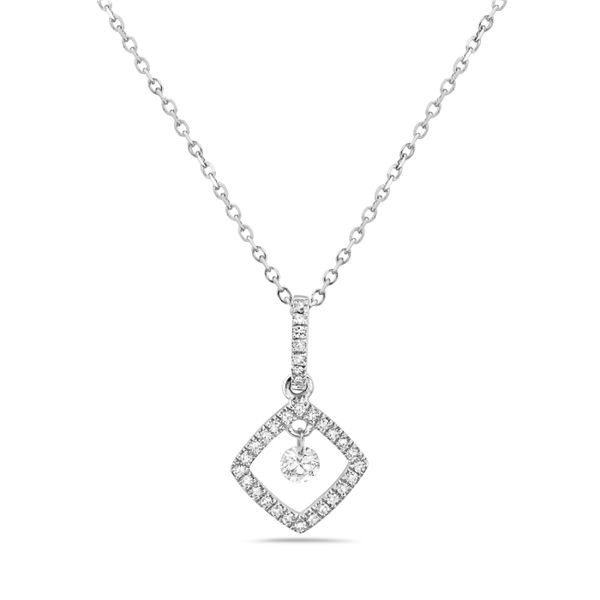 White Gold & Diamond Drop Pendant Necklace Image 2 Wallach Jewelry Designs Larchmont, NY