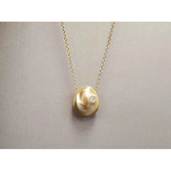 14k Yellow Gold Egg-Shaped Pendant w/Diamond Wallach Jewelry Designs Larchmont, NY