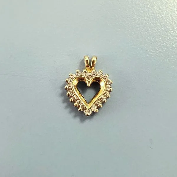 10k Yellow Gold Open Heart Pendant w/Diamonds Wallach Jewelry Designs Larchmont, NY