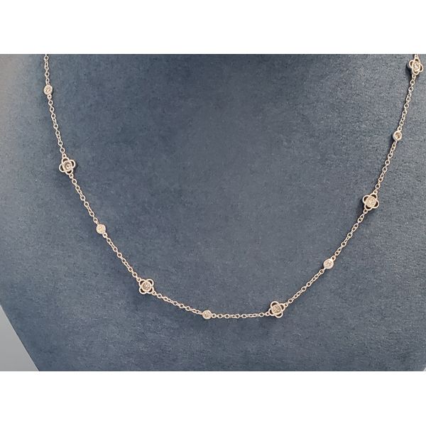 18k White Gold & Diamond Station Necklace Wallach Jewelry Designs Larchmont, NY