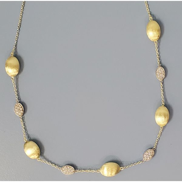 Two-tone Gold & Diamond Station Necklace Wallach Jewelry Designs Larchmont, NY