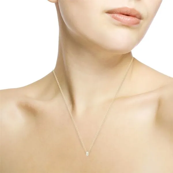 14k White Gold Diamond Rondel Pendant Necklace Image 2 Wallach Jewelry Designs Larchmont, NY