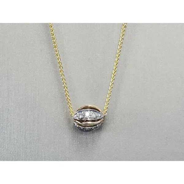 14k TwoTone Diamond Pendant Necklace Wallach Jewelry Designs Larchmont, NY