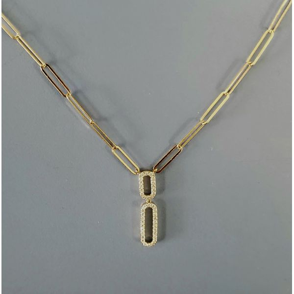 Triple Diamond Charm Paper Clip Necklace – Lindsey Leigh Jewelry
