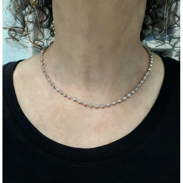 14k White Gold Diamond Necklace Image 2 Wallach Jewelry Designs Larchmont, NY
