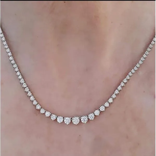 14k White Gold Riviera Diamond 