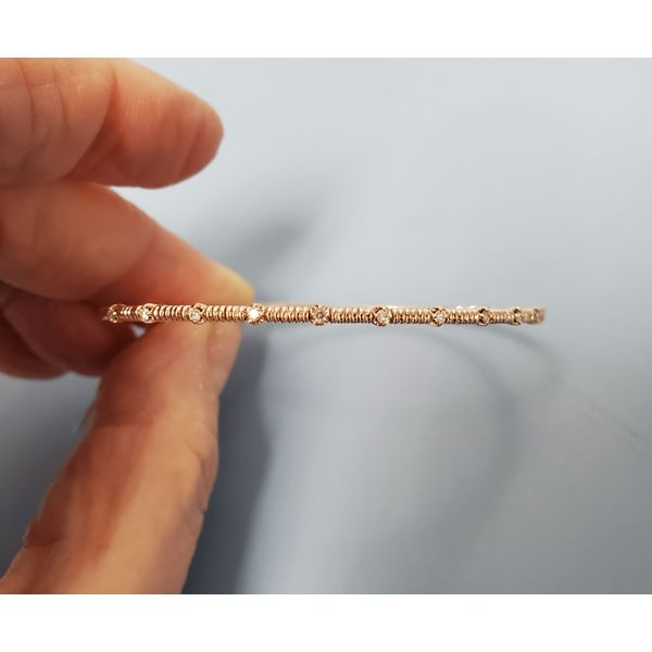 Rose Gold & Diamond Flexi Bangle Bracelet Wallach Jewelry Designs Larchmont, NY