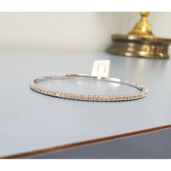 White Gold & Diamond Flexi Bangle Bracelet Wallach Jewelry Designs Larchmont, NY