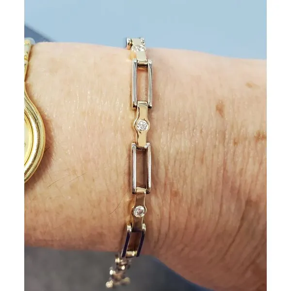 Two Tone Gold & Diamond Bracelet Image 2 Wallach Jewelry Designs Larchmont, NY