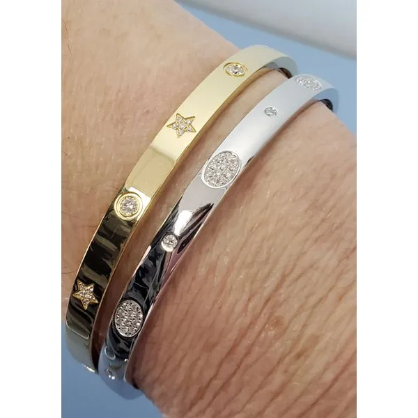 18k White Gold & Diamond Bangle Bracelet Image 2 Wallach Jewelry Designs Larchmont, NY