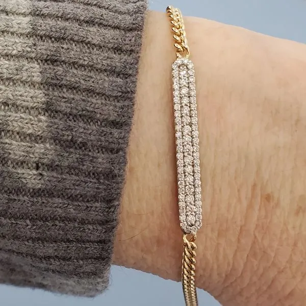 Gold & Diamond Bar Bracelet Image 2 Wallach Jewelry Designs Larchmont, NY