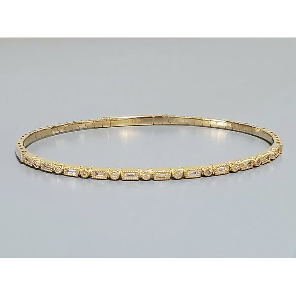 Flexible 14k Yellow Gold & Diamond Bracelet Wallach Jewelry Designs Larchmont, NY