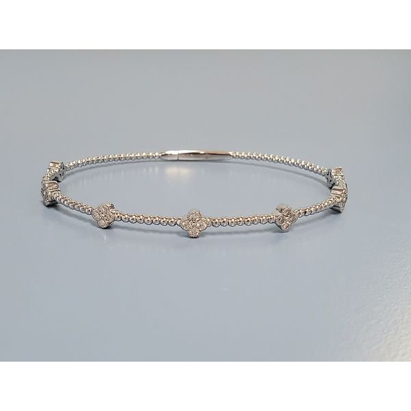 Flexible 14k White Gold & Diamond Bracelet Wallach Jewelry Designs Larchmont, NY