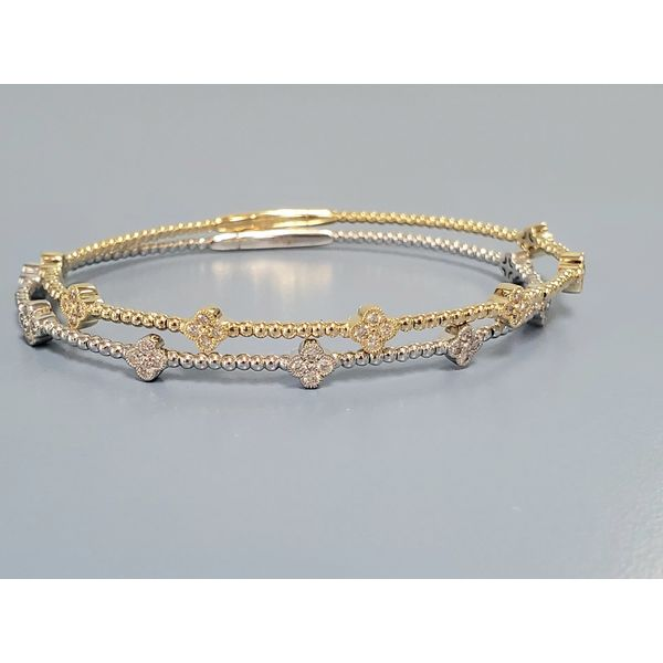 Flexible 14k Yellow Gold & Diamond Bracelet Image 2 Wallach Jewelry Designs Larchmont, NY