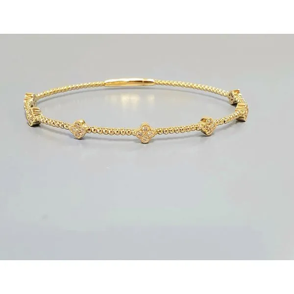 Flexible 14k Yellow Gold & Diamond Bracelet Wallach Jewelry Designs Larchmont, NY