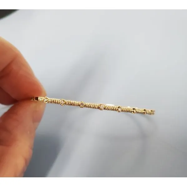 14kYellow Gold & Diamond Flexible Bangle Bracelet Wallach Jewelry Designs Larchmont, NY