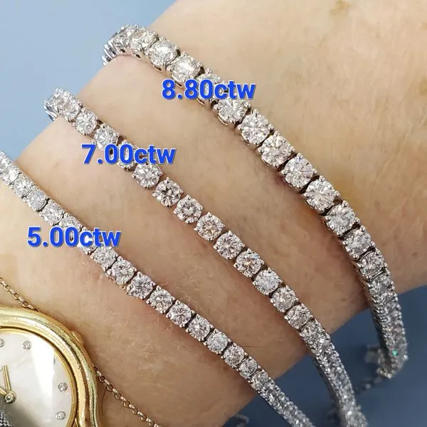 14k White Gold Lab Grown Diamond Tennis Bracelet, 7.00ctw Image 2 Wallach Jewelry Designs Larchmont, NY