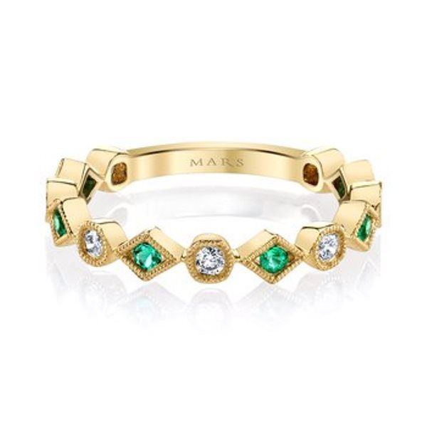 Diamond & Emerald Stack Ring Wallach Jewelry Designs Larchmont, NY