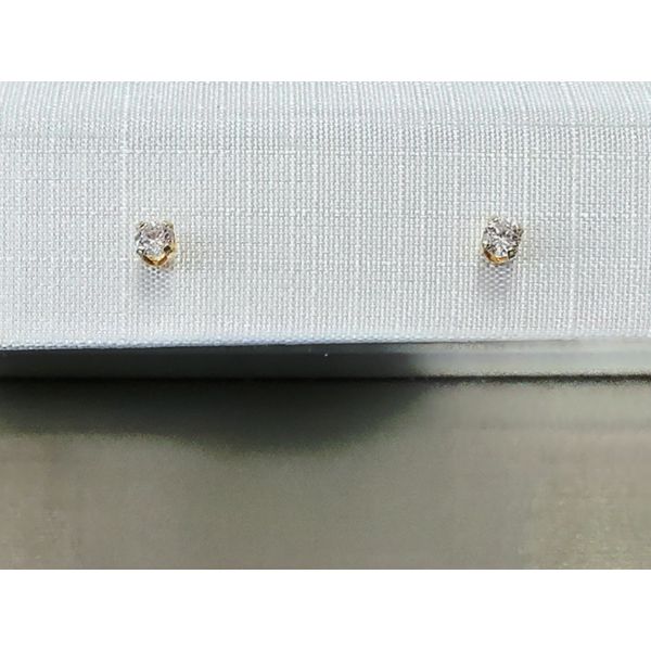 14k Yellow Gold CZ Stud Earrings Wallach Jewelry Designs Larchmont, NY