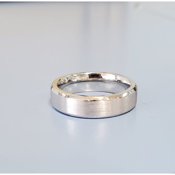 Gents 14k White Gold Satin/Shiny Comfort Fit Wedding Band Wallach Jewelry Designs Larchmont, NY