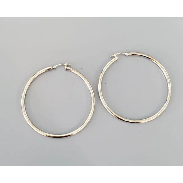 Large White Gold Hoop Earrings Wallach Jewelry Designs Larchmont, NY