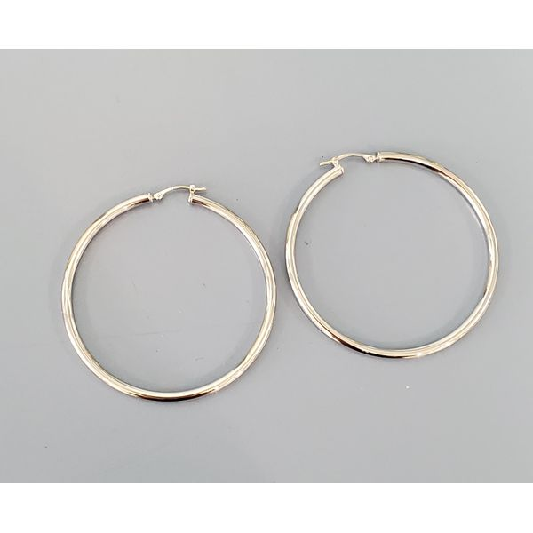 Large White Gold Hoop Earrings Wallach Jewelry Designs Larchmont, NY