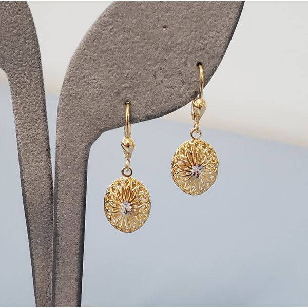 14k Yellow Gold Oval Drop Earrings Wallach Jewelry Designs Larchmont, NY