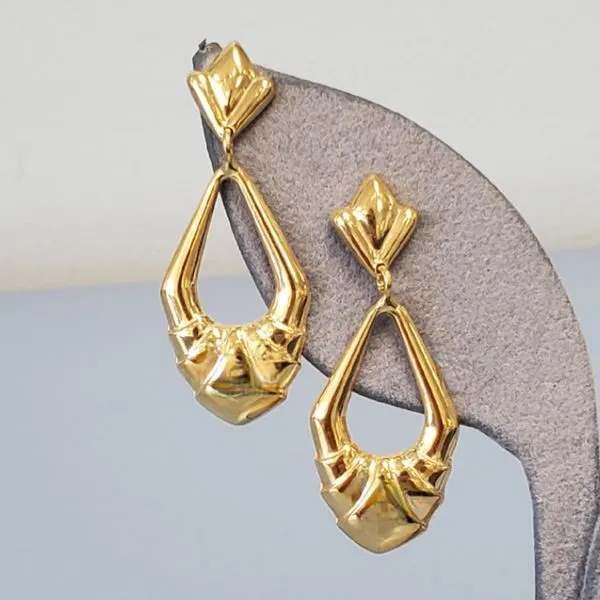 18k Yellow Gold Drop Earrings Wallach Jewelry Designs Larchmont, NY
