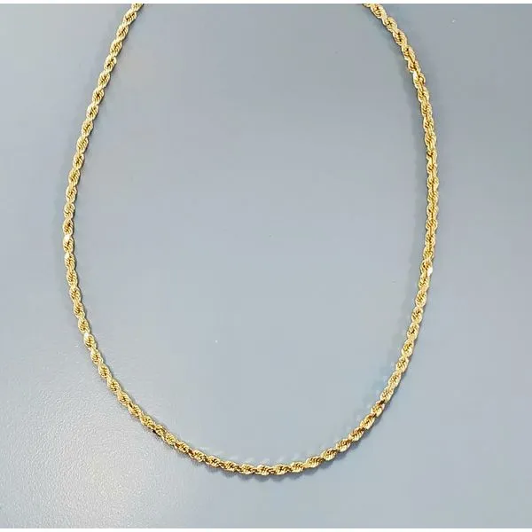 14k Yellow Gold Diamond-Cut Rope Chain, 24
