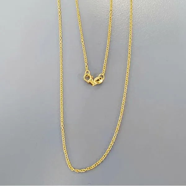 18k Yellow Gold Cable Link Chain, 18