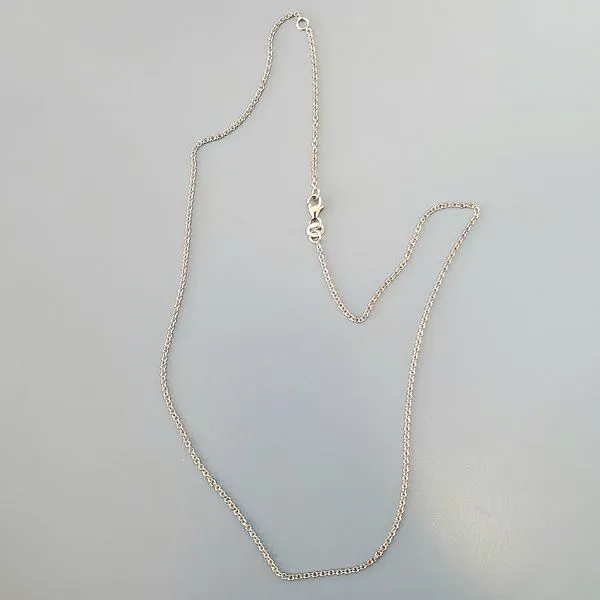 14k White Gold Cable Link Chain Wallach Jewelry Designs Larchmont, NY