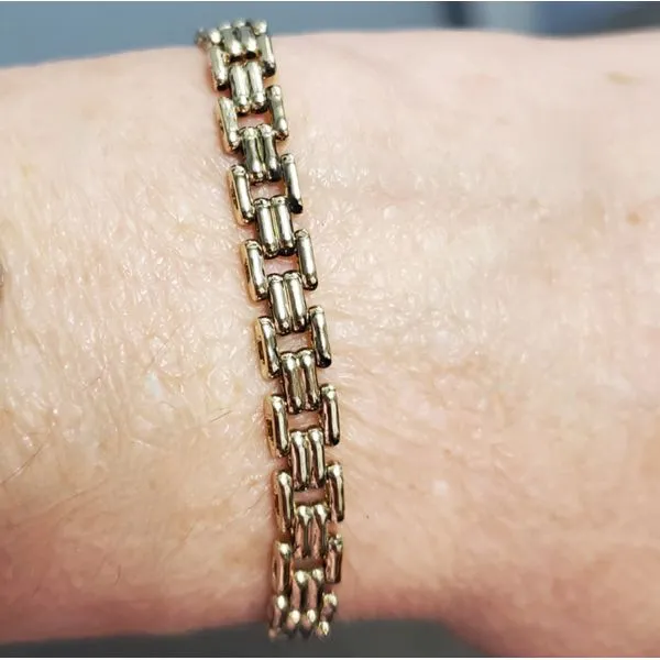 14k Yellow Gold Panther Link Bracelet Wallach Jewelry Designs Larchmont, NY