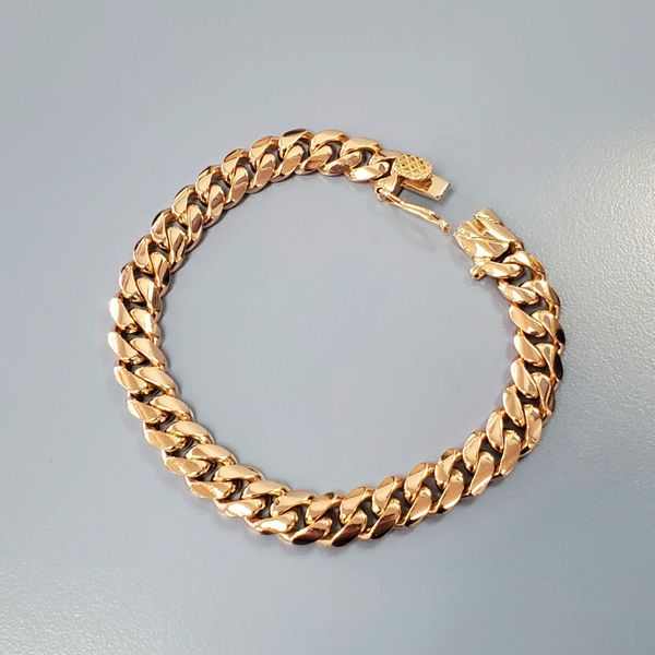 18k Rose Gold Curb Chain Bracelet Wallach Jewelry Designs Larchmont, NY