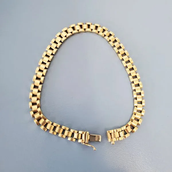 14k Yellow Gold 8 Inch Bracelet, Watch Bracelet Style Links Wallach Jewelry Designs Larchmont, NY