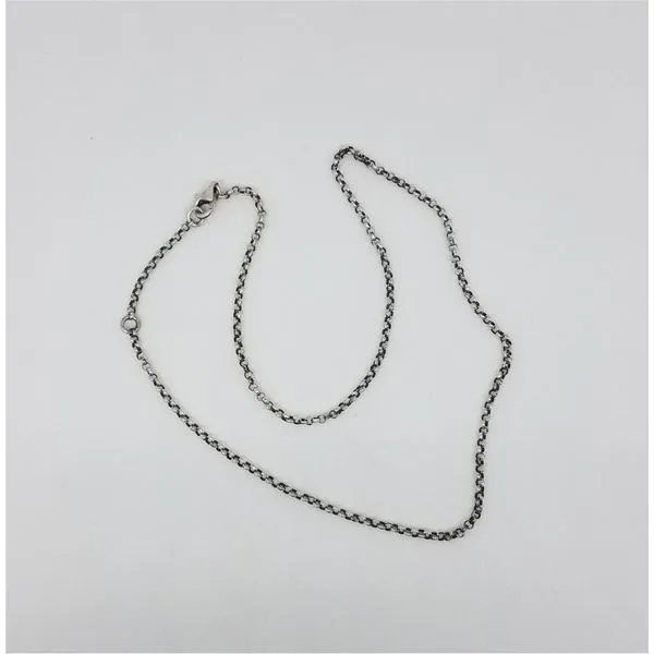 Oxidized Sterling Silver Chain, 16