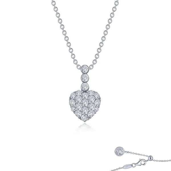 Lafonn Sterling Silver & Simulated Diamond Adjustable-Length Heart Necklace Wallach Jewelry Designs Larchmont, NY