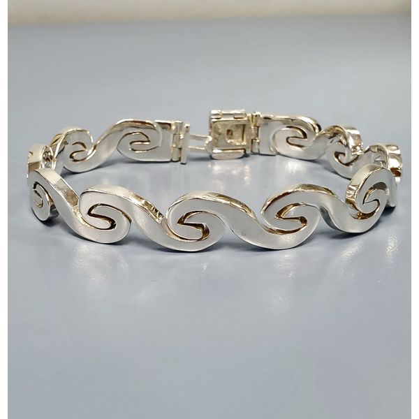 Sterling Silver Waves Link Bracelet Wallach Jewelry Designs Larchmont, NY
