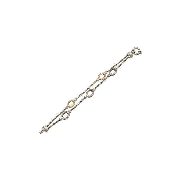 Alisa Sterling Silver & 18k Yellow Gold Traversa 2-Strand Bracelet Wallach Jewelry Designs Larchmont, NY
