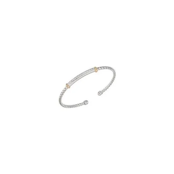 Alisa 18k Yellow Gold & Sterling Silver Traversa Cuff Bangle Bracelet Wallach Jewelry Designs Larchmont, NY