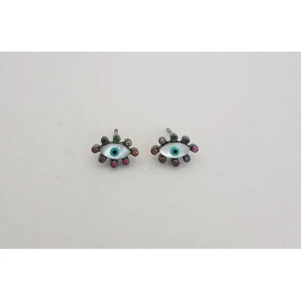 Sterling Silver Evil Eye Stud Earrings Wallach Jewelry Designs Larchmont, NY