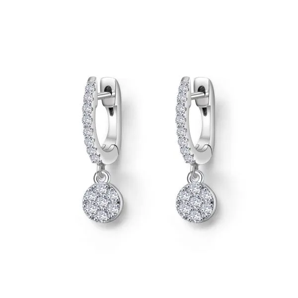 Lafonn Sterling Silver & Simulated Diamond Disc Drop Earrings Wallach Jewelry Designs Larchmont, NY