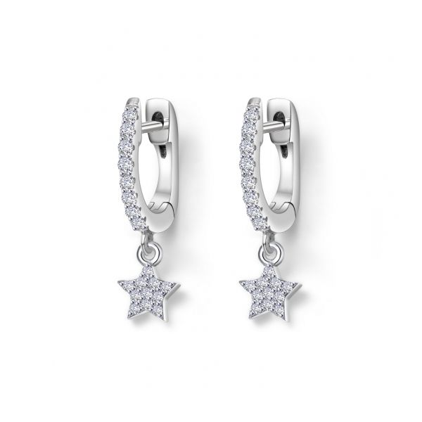 Lafonn Sterling Silver & Simulated Diamond Star Drop Earrings Wallach Jewelry Designs Larchmont, NY