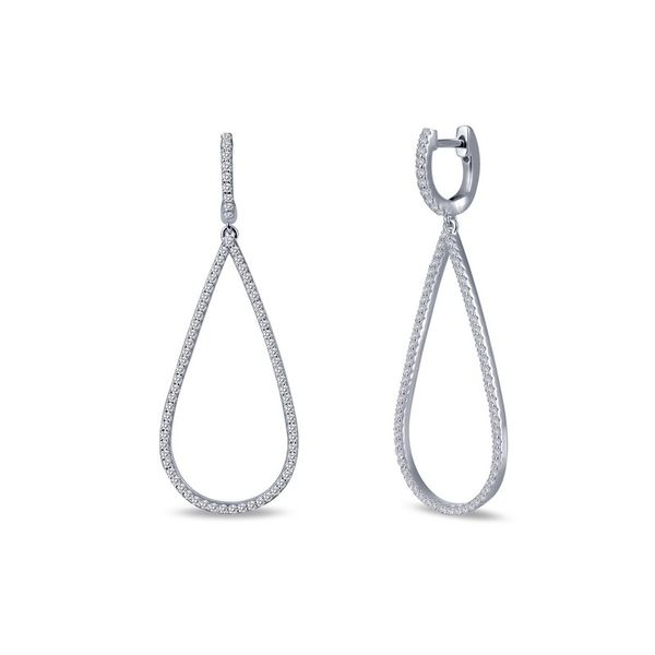 Lafonn Sterling Silver Pear Shape Drop Earrings w/Simulated Diamonds Wallach Jewelry Designs Larchmont, NY