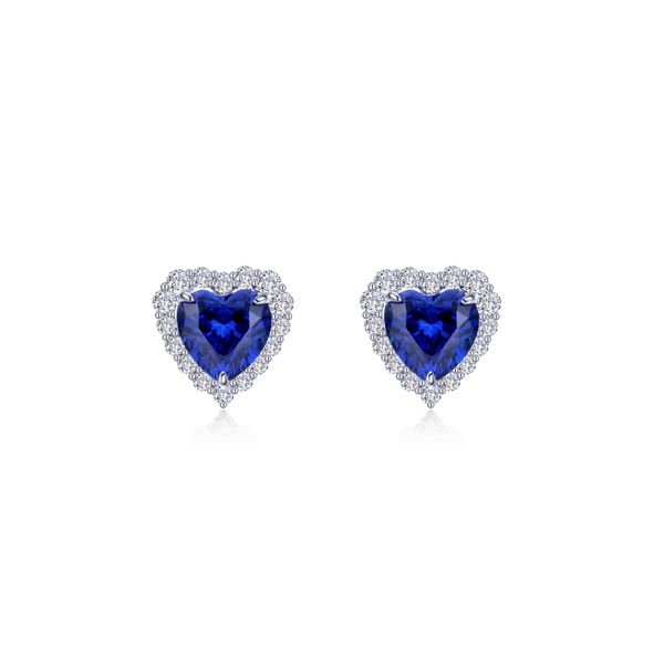 Lafonn Sterling Silver Stud Earrings w/Lab-Grown Sapphires Wallach Jewelry Designs Larchmont, NY