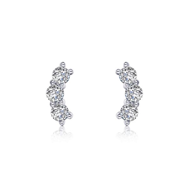 Lafonn Sterling Silver 3-Stone Bar Earrings w/Simulated Diamonds Wallach Jewelry Designs Larchmont, NY