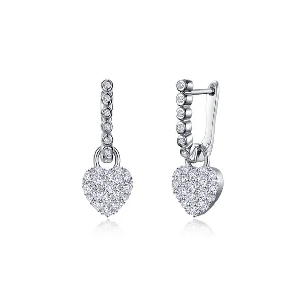 Lafonn Sterling Silver & Simulated Diamond Puffy Heart Drop Earrings Wallach Jewelry Designs Larchmont, NY